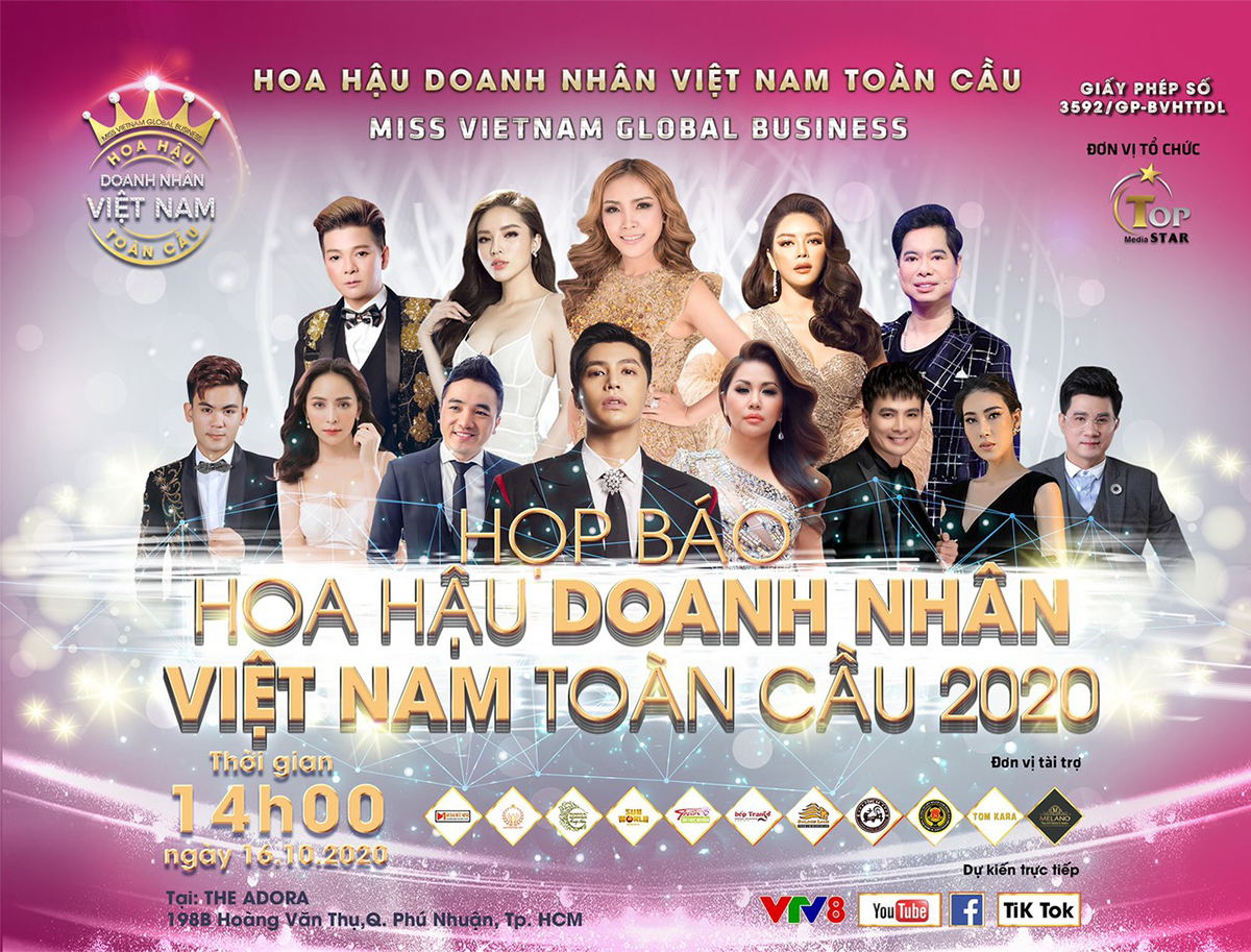 Họp báo Hoa hậu Doanh nhân Việt Nam toàn cầu 2020 lúc 14 giờ ngày 16.10