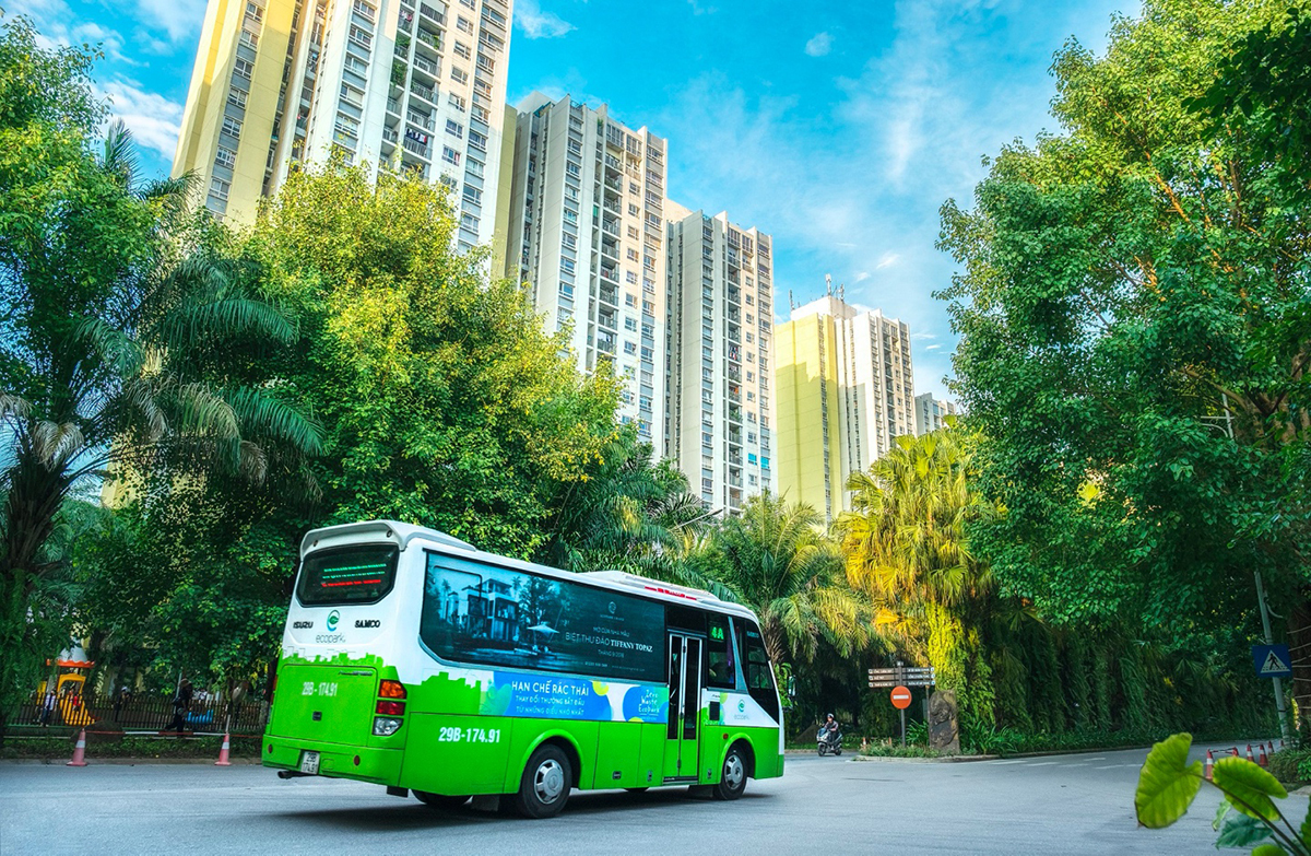 2-Ecopark là khu đô thị tư nhân đầu tiên ở Việt Nam triển khai dịch vụ vận tải công cộng xe buýt phục vụ cư dân Nguồn: Ecopark