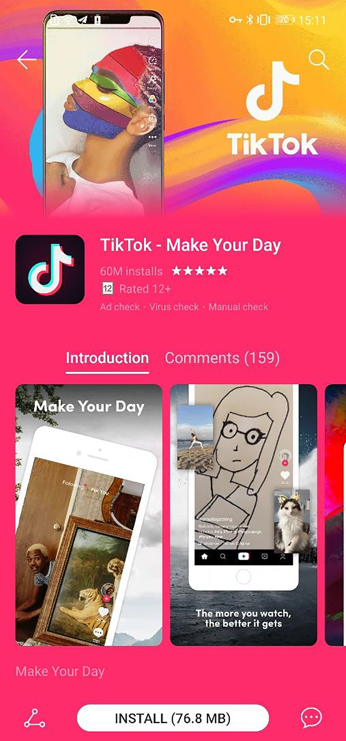 Trang tải ứng dụng TikTok trên AppGallery