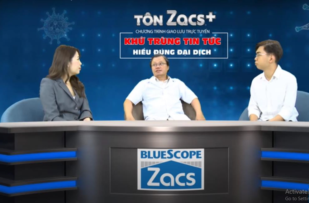 Tôn Zacs thực hiện chương trình livestream cung cấp thông tin phòng chống dịch Covid-19