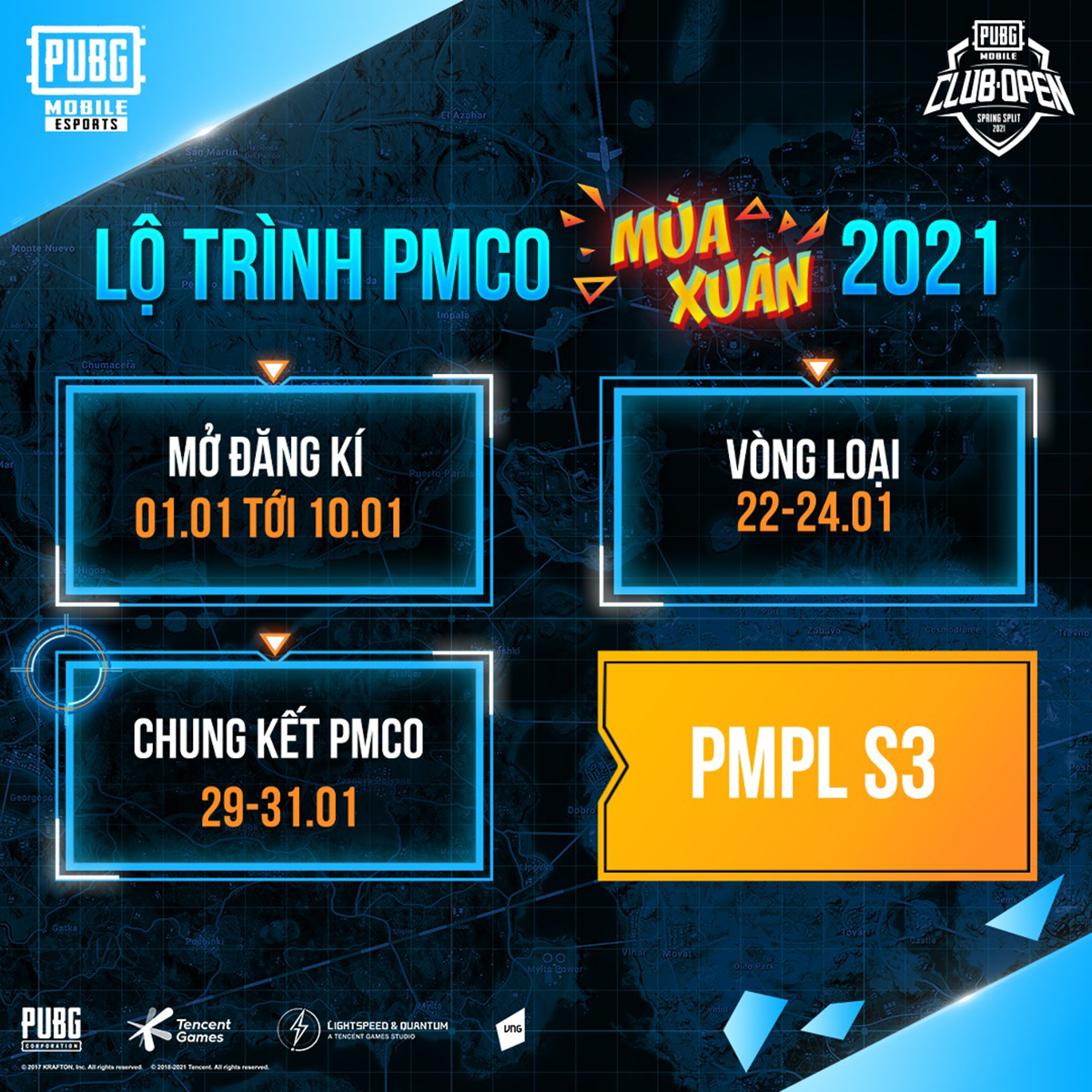 PUBG Mobile công bố lộ trình PMCO trên Fan page chính thức