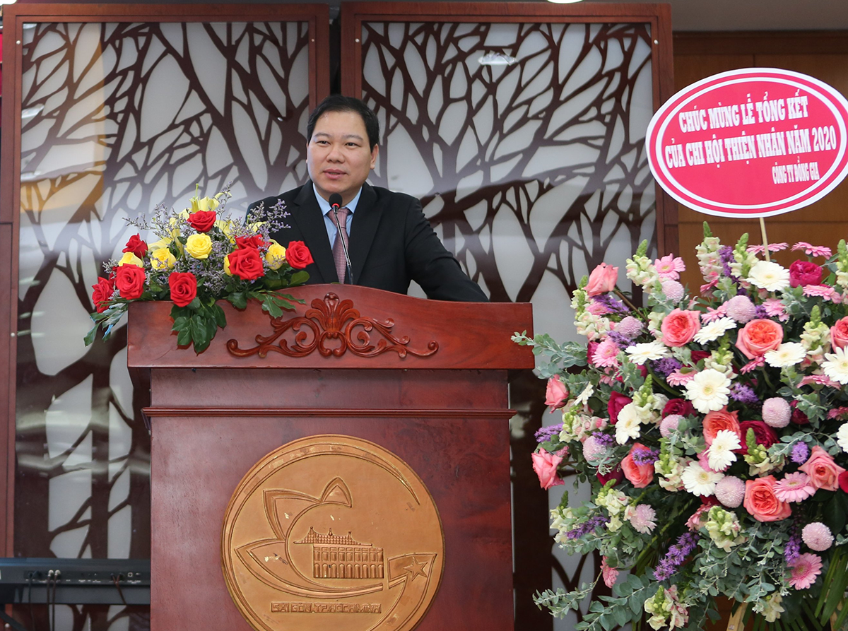 Ông Bùi Mạnh Hưng - Phó Chủ tịch Chi hội Thiện Nhân trình bày báo cáo tổng kết 2020 và phương hướng hoạt động 2021