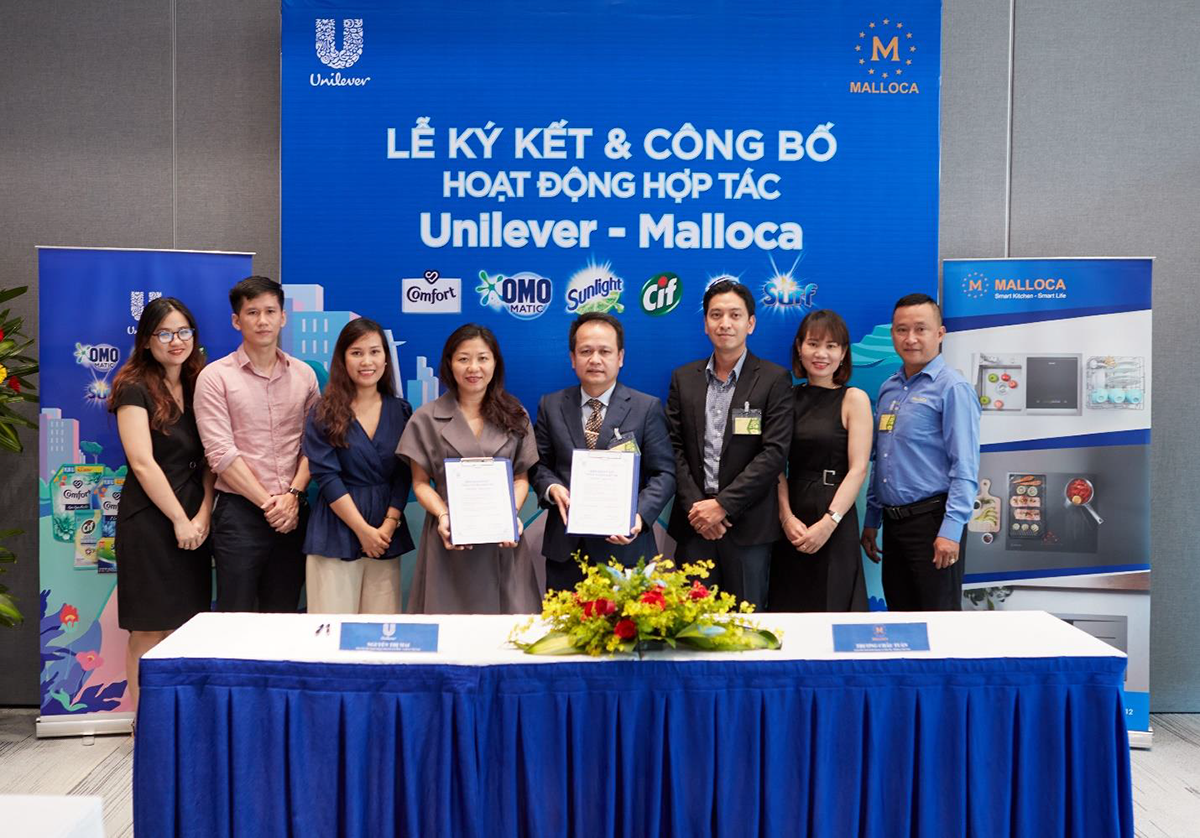 Đại diện Malloca và Unilever tại lễ ký kết Thỏa thuận hợp tác chiến lược. Ảnh: Malloca Việt Nam