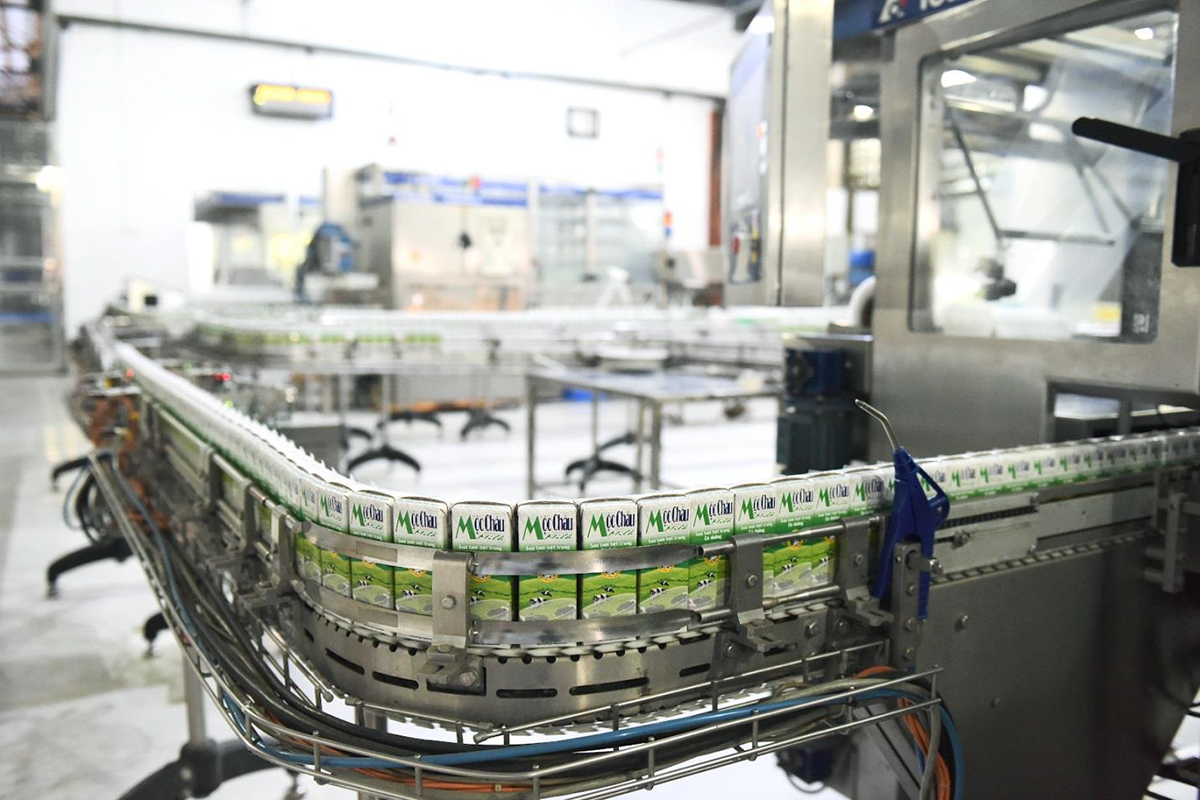Các sản phẩm Mộc Châu Milk được chế biến trên dây chuyền sản xuất hiện đại đạt tiêu chuẩn châu Âu