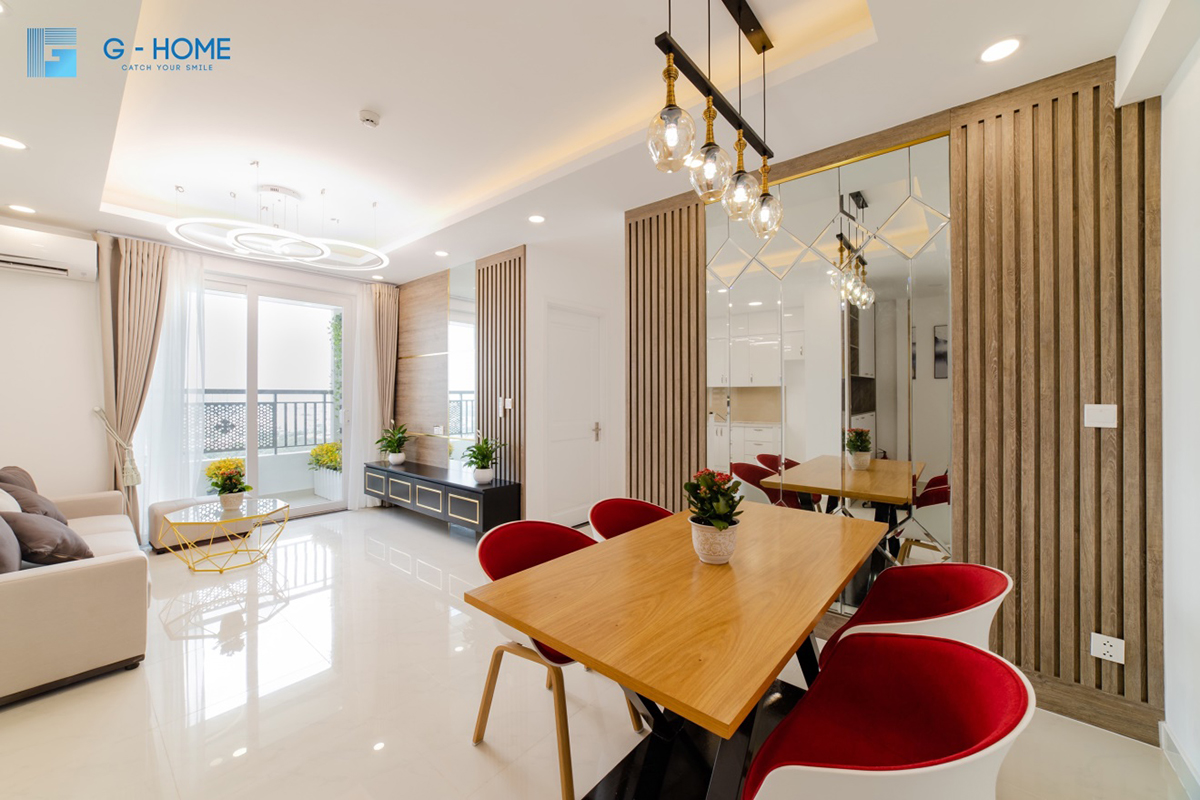 Dự án căn hộ 2 phòng ngủ với diện tích 78m² thiết kế theo phong cách hiện đại với sự tư vấn, thiết kế và thi công bởi G-Home Décor