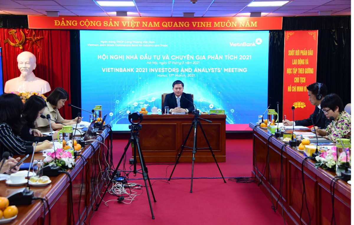 Hội nghị Nhà đầu tư và Chuyên gia phân tích năm 2021 được VietinBank tổ chức sáng ngày 17.3.2021 tại Hà Nội