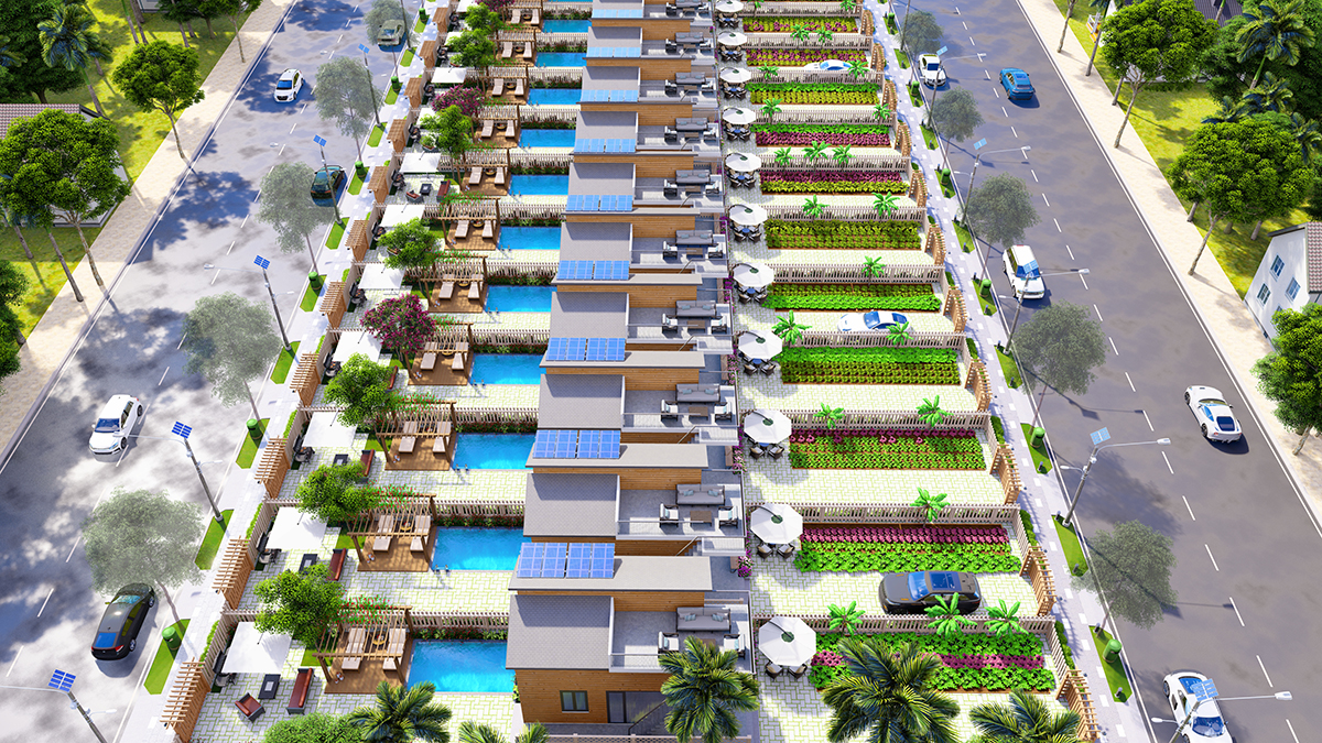 Mô hình homestay, farmstay Golden Light - Mang Yang Town Gia Lai đầy đủ tiện ích hồ bơi, vườn rau, 2 mặt tiền đường 