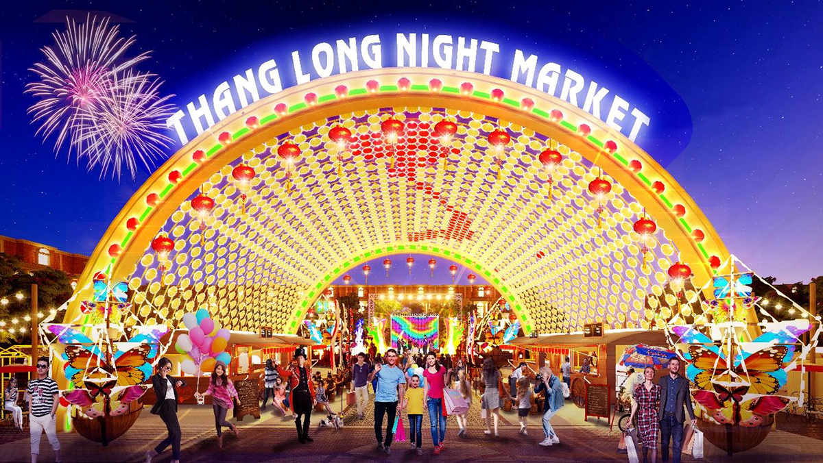 Phối cảnh chợ đêm của một dự án phát triển khu đô thị được nhiều nhà đầu tư quan tâm tại Bàu Bàng