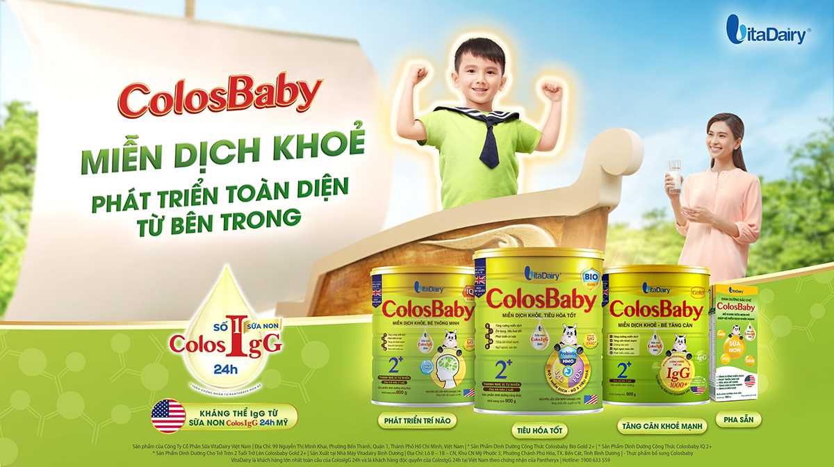 ColosBaby - Số 1 sữa công thức bổ sung sữa non cho trẻ nền tảng miễn dịch khỏe để phát triển toàn diện từ bên trong 