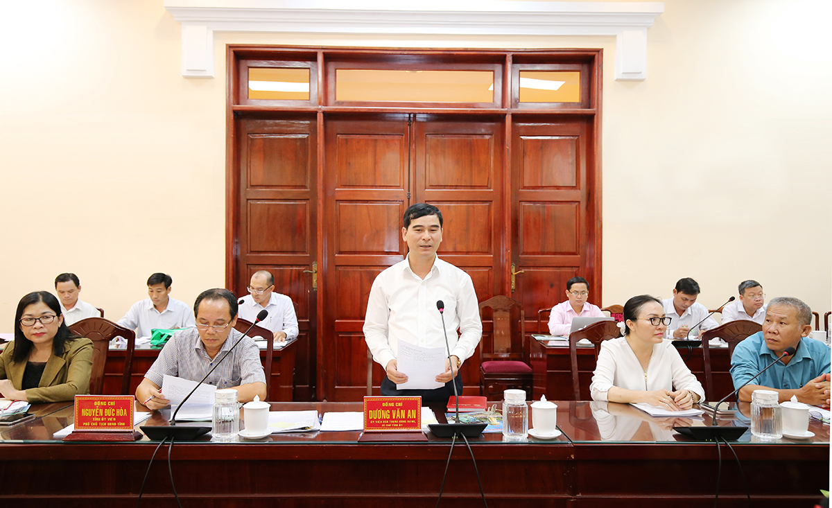 Bí thư Tỉnh ủy Bình Thuận Dương Văn An phát biểu tại buổi làm việc với NHCSXH