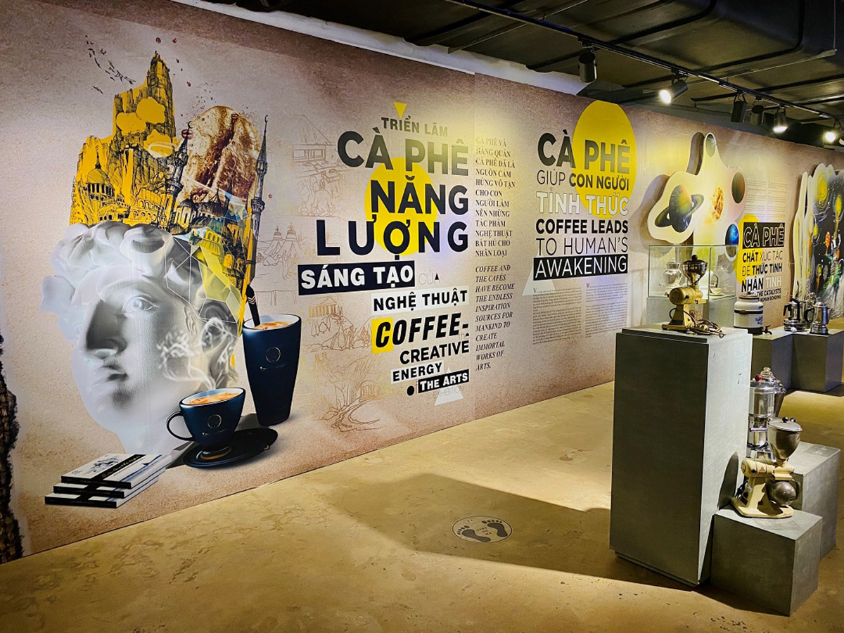 Không gian triển lãm chuyên đề cà phê tại Bảo tàng Thế giới Cà phê