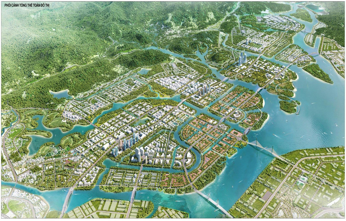 Phối cảnh tổng thể quy hoạch phía Nam Huyện Hoành Bồ do Văn Phú - Invest thực hiện