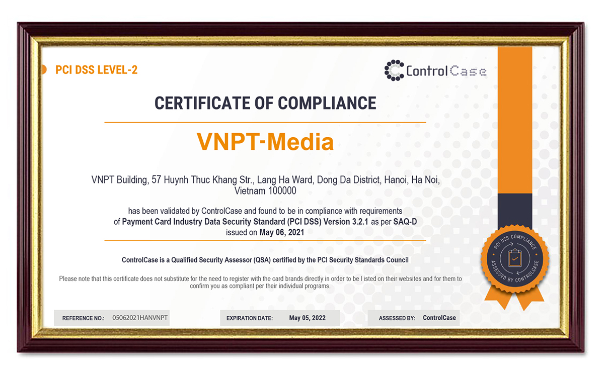 VNPT Pay nhận chứng chỉ bảo mật quốc tế quan trọng PCI DSS