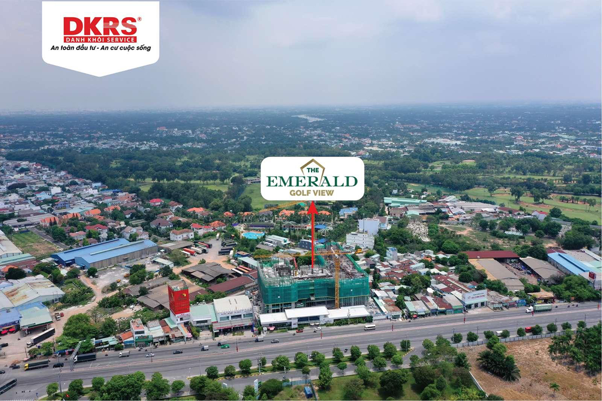 Hình ảnh tiến độ thi công thực tế của The Emerald Golf View tháng 5.2021 đang đổ sàn tầng 6