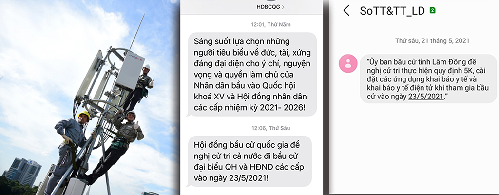 MobiFone luôn đảm bảo an toàn mạng lưới, thông tin liên lạc tại Lâm Đồng và các tin nhắn nhắc nhở cử tri đi bầu cử - Ảnh: An Thạch