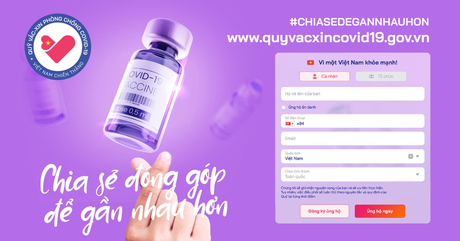 Website quỹ vaccinc phòng chống Covid-19