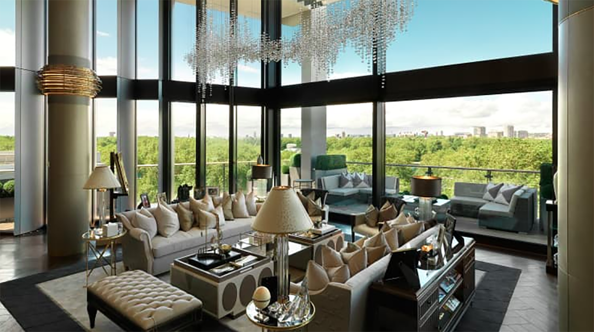 Bất chấp dịch bệnh, căn penthouse hàng hiệu trên đỉnh tòa nhà cao cấp One Hyde Park vẫn được chào bán với giá 247 triệu USD. Nguồn: C&C