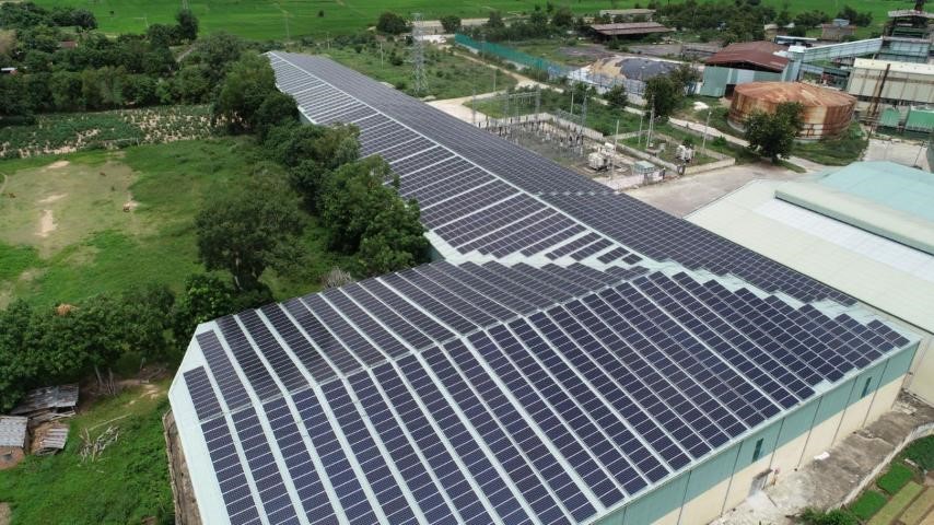 Hệ thống điện mặt trời áp mái của SBT tại Tây Ninh