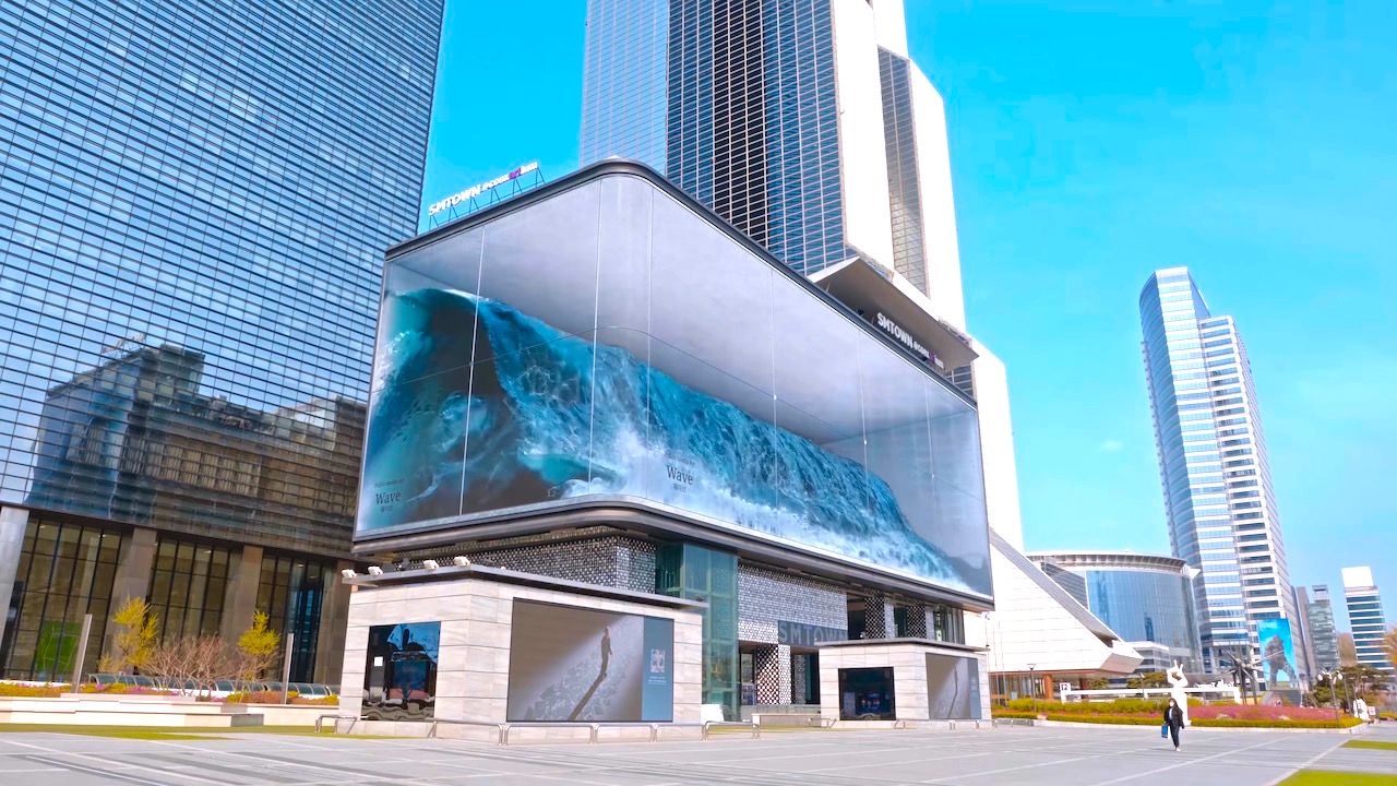 Màn hình Anamorphic Wave tại COEX Square ở Seoul 