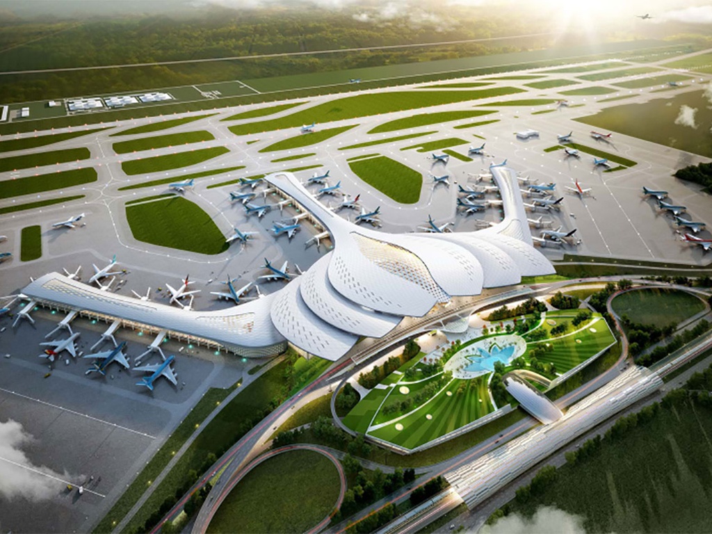 Dự án sân bay Long Thành, một trong các dự án trọng điểm của giai đoạn 2021 - 2025 Ảnh: Bộ GTVT