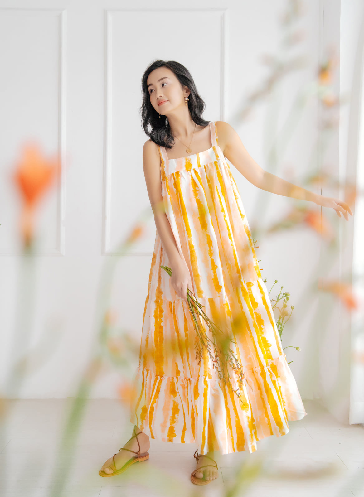 Mã A535 Giá 750K: váy len dệt kim cổ cao dáng suông dài mùa thu đông ấm áp  ChamCham Shop
