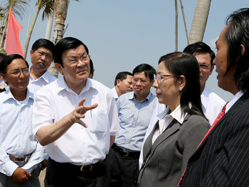 Chủ tịch nước Trương Tấn Sang làm việc tại tỉnh Bạc Liêu 