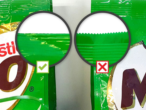 Cách phân biệt sản phẩm Milo thật (trái) và giả - Ảnh: Facebook Milo Malaysia