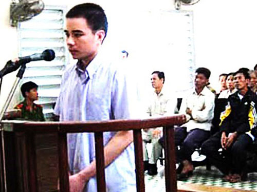 Hồ Duy Hải khi xét xử tại tòa sơ thẩm - Ảnh: Hoàng Phương