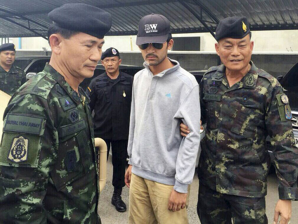 Nghi phạm thứ hai bị cho là người trực tiếp đặt bom tại đền Erawan - Ảnh: Quân đội Thái Lan cung cấp