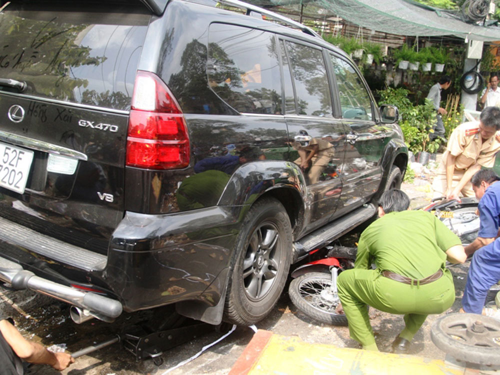 Hiện trường vụ tai nạn giao thông chết người do Phương gây ra - Ảnh: Nguyên Bảo