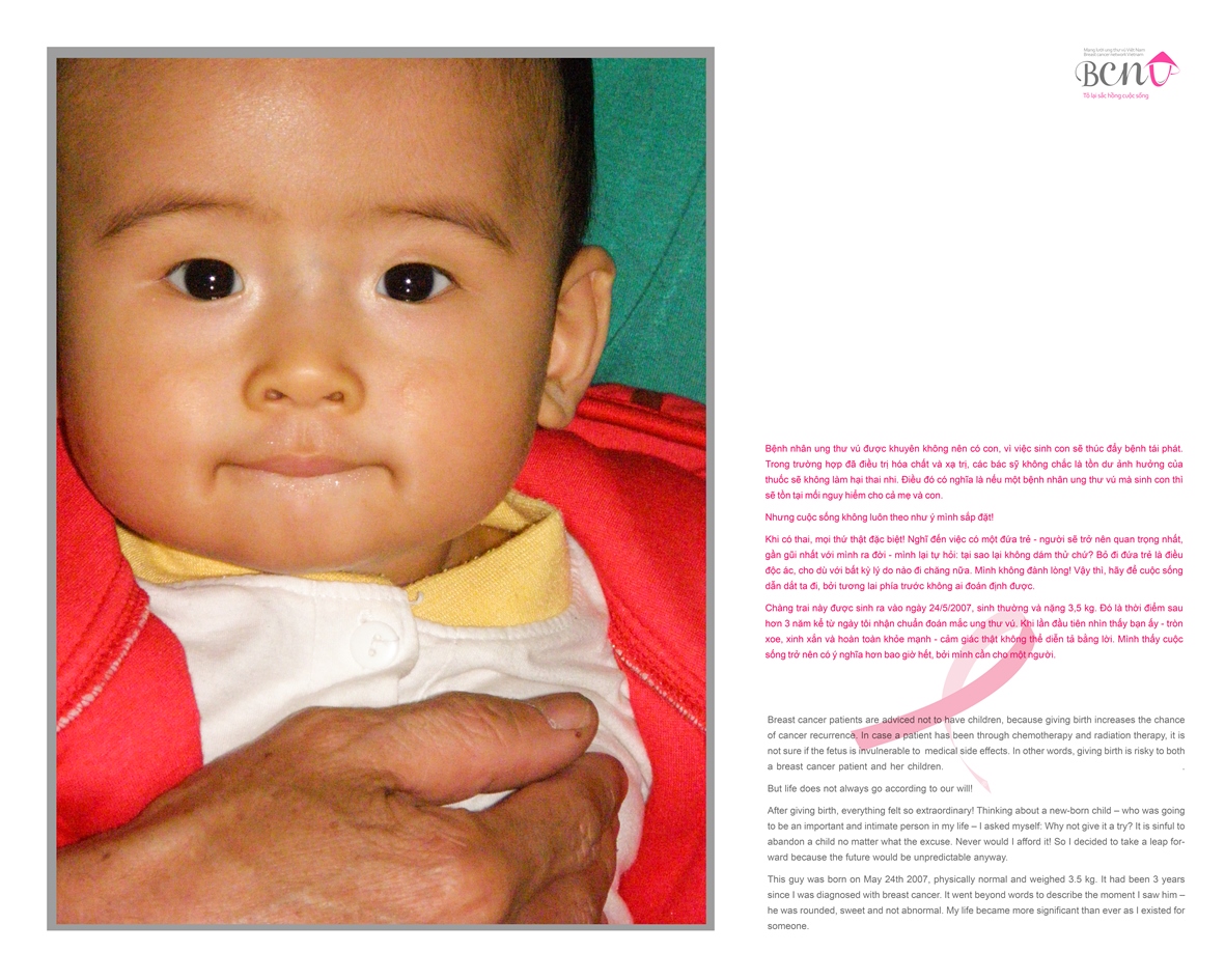 Cậu bé Duy Anh được sinh ra sau hơn 3 năm kể từ ngày người mẹ điều trị ung thư vú - Ảnh: NVCC