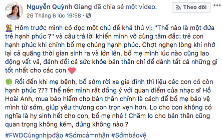 Lời tâm sự của chị Nguyễn Quỳnh Giang: “Trẻ con hạnh phúc khi chính bố mẹ chúng hạnh phúc”