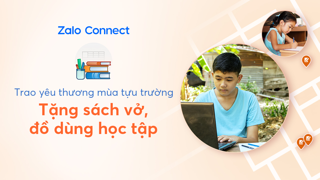 Tính năng hỗ trợ “Đồ dùng học tập” cho học sinh khó khăn đã được mở trên Zalo Connect.
