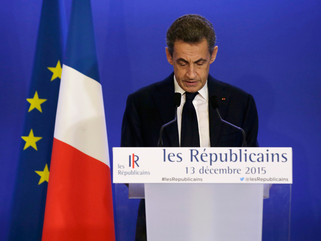 Dẫu chiến thắng ở vòng 2 nhưng không thấy lãnh đạo đảng Người cộng hòa - ông  Nicolas Sarkozy hoan hỉ - Ảnh: Reuters