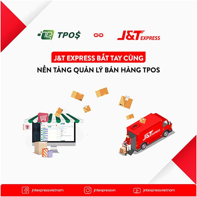 Giờ đây những chủ shop bán hàng online đang sử dụng nền tảng quản lý bán hàng TPos đã có thể dễ dàng tích hợp trải nghiệm dịch vụ giao hàng cũng như cơ hội nhận những chương trình ưu đãi của J&T Express.