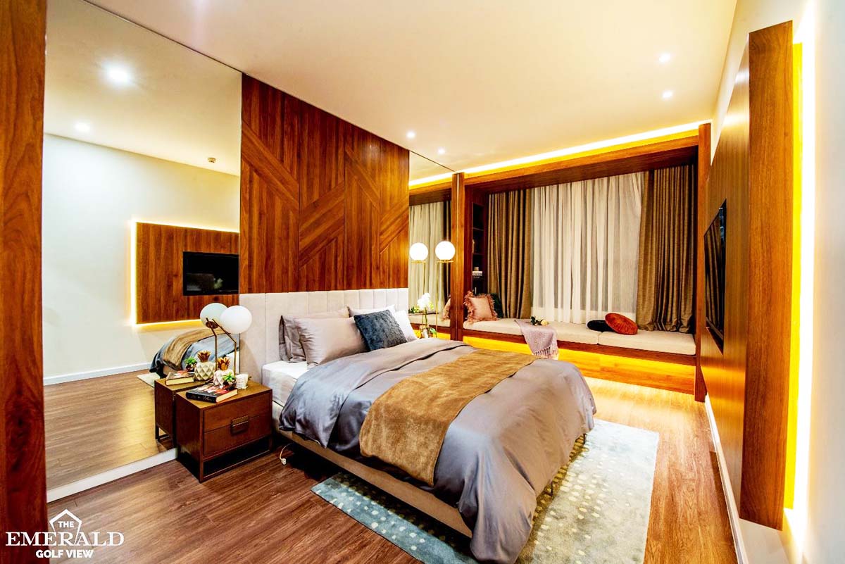 Phòng ngủ được thiết kế đẳng cấp giúp cho chủ nhân như đang tận hưởng tại khách sạn 5 sao