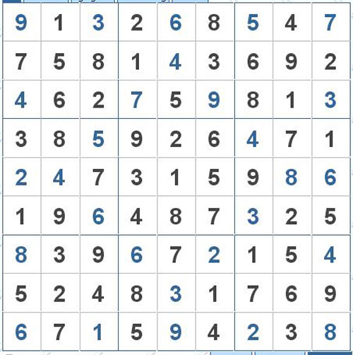 Mời các bạn thử sức với ô số Sudoku 2911 mức độ Khó 2