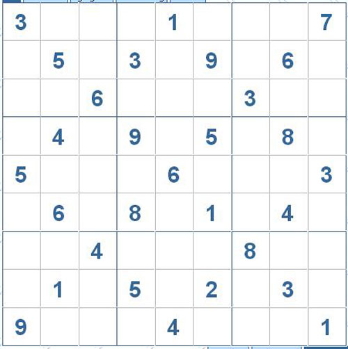 Mời các bạn thử sức với ô số Sudoku 2911 mức độ Khó 1