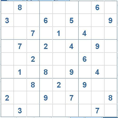 Mời các bạn thử sức với ô số Sudoku 2913 mức độ Khó 1