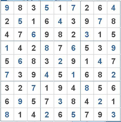 Mời các bạn thử sức với ô số Sudoku 2945 mức độ Khó 2