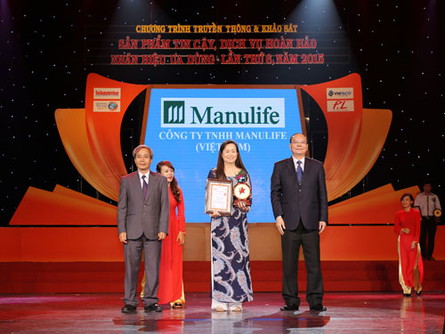 Sản phẩm “Manulife – Gia Đình Tôi Yêu” được trao tặng Huy chương Vàng “Sản phẩm tin cậy 2015”