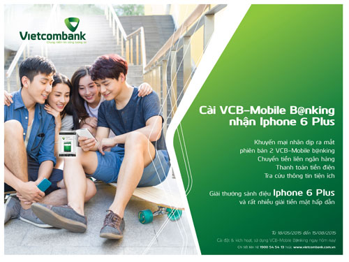 Cài VCB - Mobile b@nking của Vietcombank nhận Iphone 6 Plus