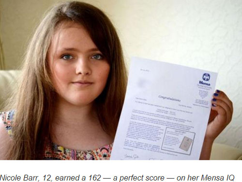 Cô bé 12 tuổi nằm trong 1% người thông minh nhất thế giới