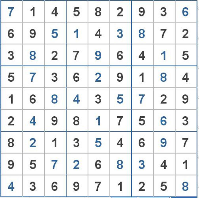 Mời các bạn thử sức với ô số Sudoku 3167 mức độ Khó
