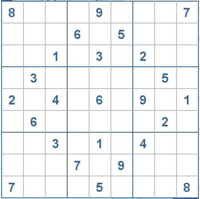 Mời các bạn thử sức với ô số Sudoku 3173 mức độ Khó