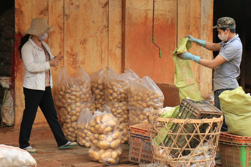 Chợ nông sản Đà Lạt: Sau một ngày “cấm cửa” khoai Trung Quốc 8