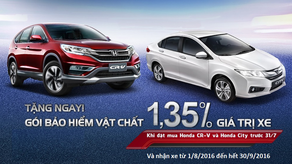 Chương trình tri ân đặc biệt cho khách hàng mua Honda CR-V và Honda City!