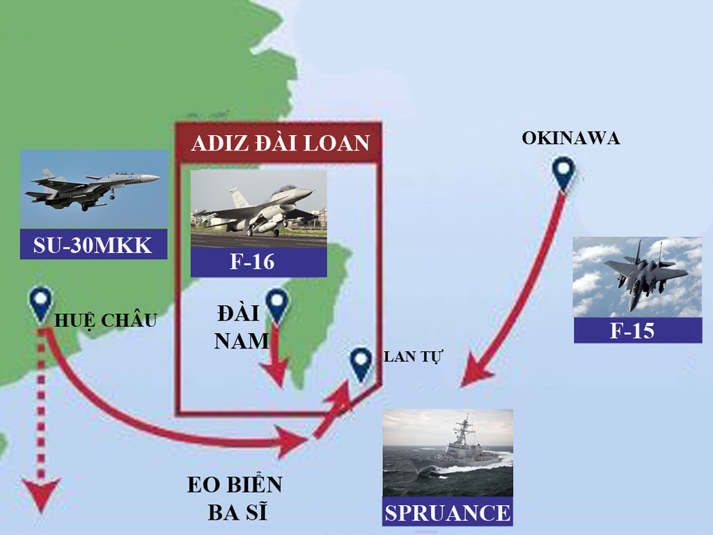 Chiến đấu cơ Mỹ - Trung - Đài đối đầu trên không