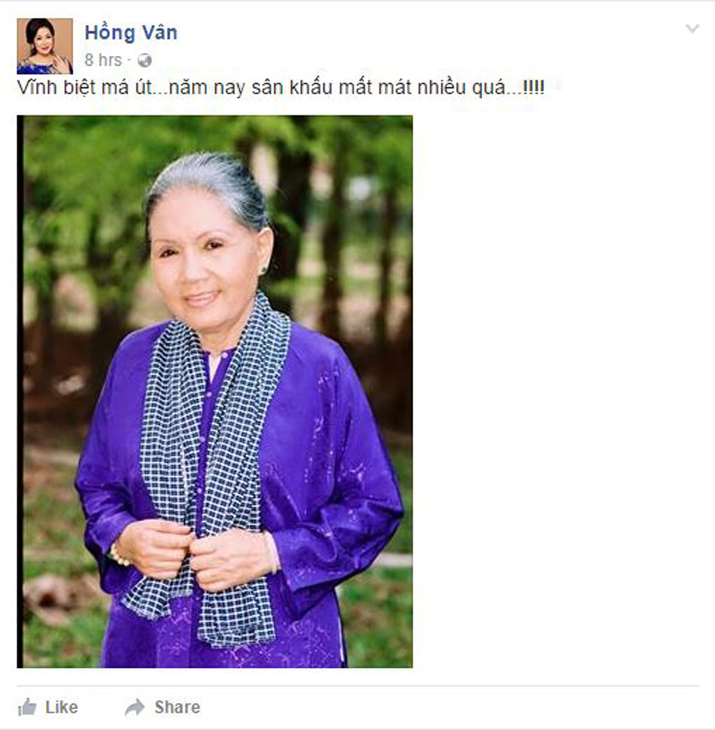 Làng giải trí Việt bày tỏ lòng tiếc thương trước sự ra đi của “sầu nữ” Út Bạch Lan 5