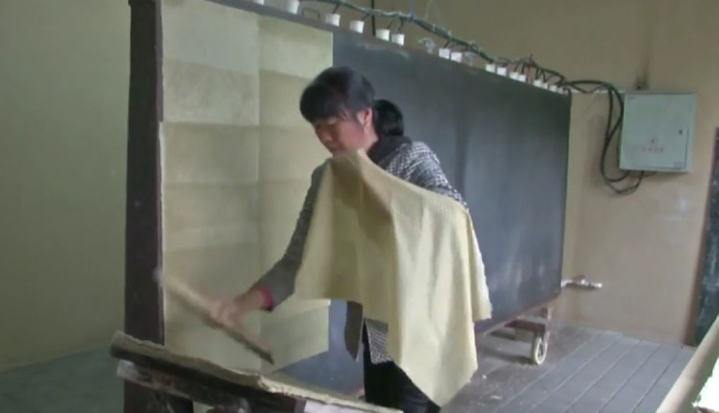 Thầy giáo về hưu ở Trung Quốc chế ra giấy từ phân gấu trúc 1